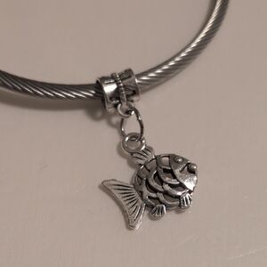 Silver Fish Dangle Charm For Pandora Style‎ Bracelet